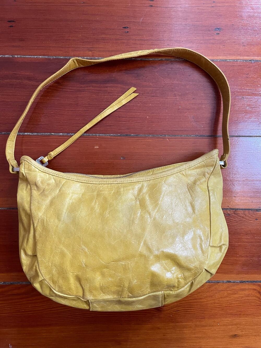 HOBO The Original Mustard Yellow Genuine Leather Slouchy Shoulder Bag